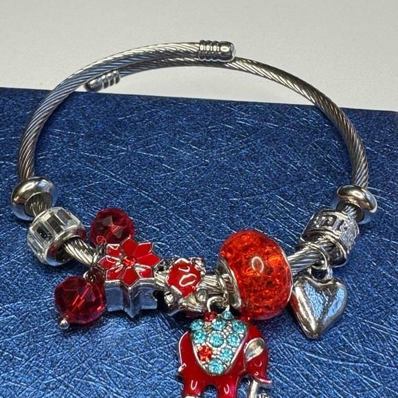 Multi Color Austrian Crystal, Multi Gemstone, Enameled Bracelet - Picture 2 of 5